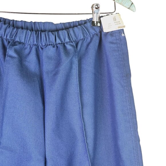 Vtg 70's Sears Polyester Navy Blue Pull-on Elastic Waist Trouser Pant, NWT 18A - Picture 2 of 8